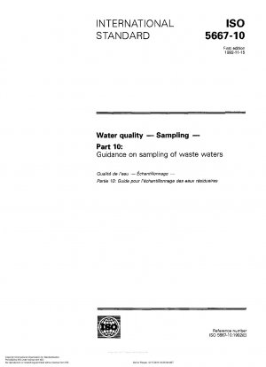 Wasserqualität; Probenahme; Teil 10: Anleitung zur Probenahme von Abwässern