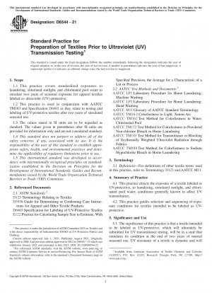 Standardpraxis für die Vorbereitung von Textilien vor der Prüfung der Ultraviolett-(UV-)Transmission