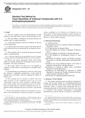 Standardtestmethode für Spurenmengen von Carbonylverbindungen mit 2,4-Dinitrophenylhydrazin