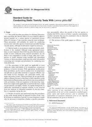 Standardhandbuch für die Durchführung statischer Toxizitätstests mit Lemna gibba G3 (zurückgezogen 2021)