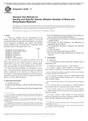 Standardtestmethoden für Dichte und spezifisches Gewicht (relative Dichte) von Holz und Holzwerkstoffen
