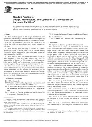 Standardpraxis für die Klassifizierung, Konstruktion, Herstellung und den Betrieb von Konzessions-Gokarts und -Einrichtungen