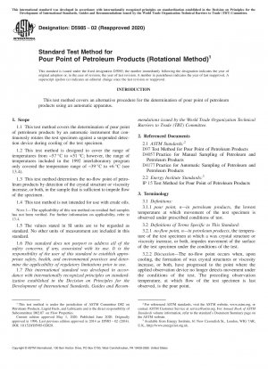 Standardtestmethode für den Pourpoint von Erdölprodukten (Rotationsmethode)