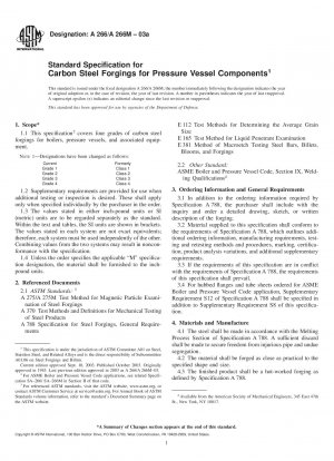 Standardspezifikation für Schmiedeteile aus Kohlenstoffstahl für Druckbehälterkomponenten