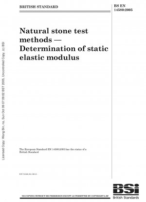 Prüfverfahren für Natursteine – Bestimmung des statischen Elastizitätsmoduls