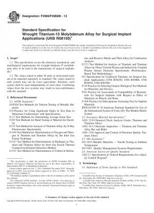 Standardspezifikation für Titan-15-Molybdän-Knetlegierungen für chirurgische Implantatanwendungen (UNS R58150)
