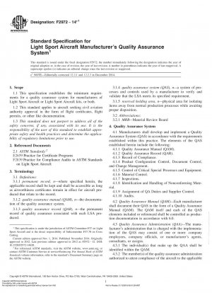 Standardspezifikation für das Qualitätssicherungssystem von Herstellern leichter Sportflugzeuge