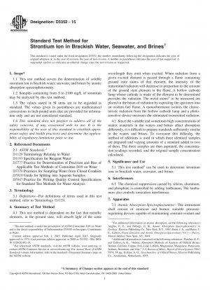 Standardtestmethode für Strontiumionen in Brackwasser, Meerwasser und Salzlake