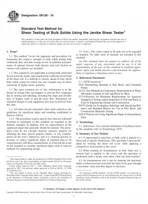 Standardtestmethode für die Scherprüfung von Schüttgütern mit dem Jenike-Scherprüfgerät