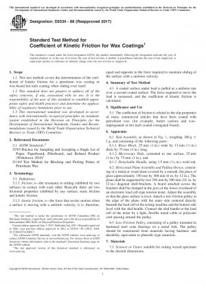 Standardtestmethode für den kinetischen Reibungskoeffizienten für Wachsbeschichtungen