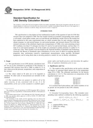 Standardspezifikation für LNG-Dichteberechnungsmodelle