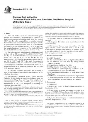 Standardtestmethode für den berechneten Flammpunkt aus der simulierten Destillationsanalyse von Destillatbrennstoffen