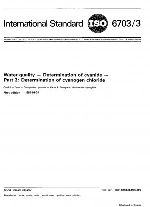 Wasserqualität; Bestimmung von Cyanid; Teil 3: Bestimmung von Chlorcyan