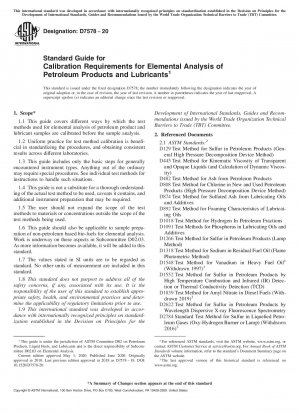Standardhandbuch für Kalibrierungsanforderungen für die Elementaranalyse von Erdölprodukten und Schmierstoffen