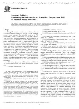Standardhandbuch zur Vorhersage der strahlungsinduzierten Übergangstemperaturverschiebung in Reaktorbehältermaterialien