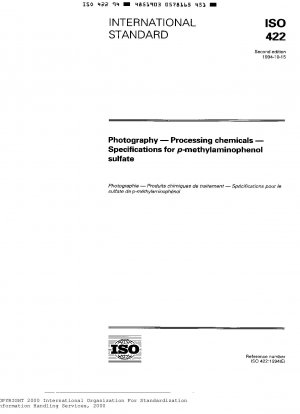 Fotografie - Verarbeitungschemikalien - Spezifikationen für p-Methylaminophenolsulfat