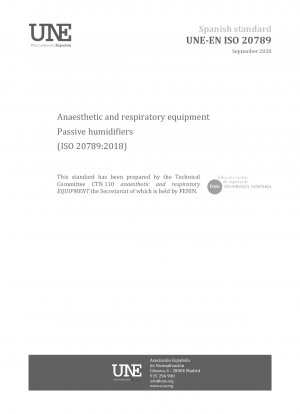 Anästhesie- und Beatmungsgeräte – Passive Luftbefeuchter (ISO 20789:2018)