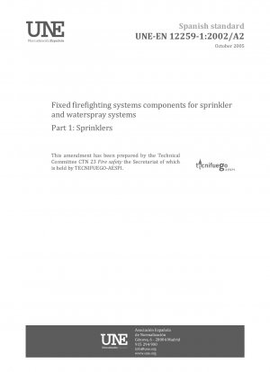 Feste Komponenten von Feuerlöschsystemen für Sprinkler- und Wassersprühsysteme – Teil 1: Sprinkler
