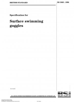 Spezifikation für Oberflächenschwimmbrillen