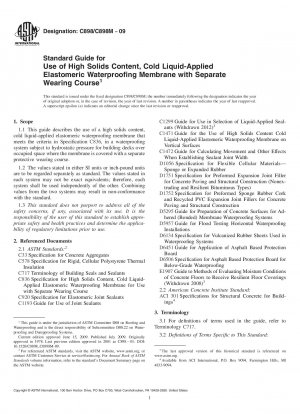 Standardhandbuch für die Verwendung von Elastomer-Abdichtungsmembranen mit hohem Feststoffgehalt und kalter Flüssigkeitsapplikation und separater Verschleißschicht