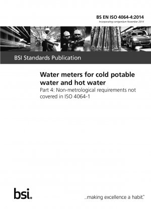 Wasserzähler für kaltes Trinkwasser und Warmwasser. Nicht messtechnische Anforderungen, die in ISO 4064-1 nicht abgedeckt sind