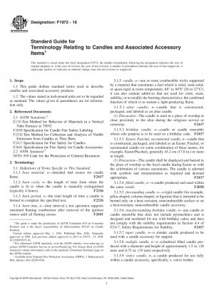 Standardhandbuch für die Terminologie in Bezug auf Kerzen und zugehörige Zubehörartikel
