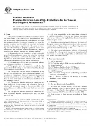 Standardpraxis für PML-Bewertungen (Probable Maximum Loss) für Erdbeben-Due-Diligence-Bewertungen