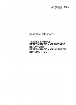 Bestimmung des Brennverhaltens von Textilien. Bestimmung der Oberflächenbrenndauer