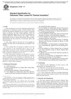 Standardspezifikation für lose Füllungs-Wärmedämmung aus Zellulosefasern