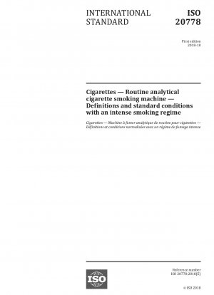 Zigaretten - Routineanalytisches Zigarettenrauchgerät - Definitionen und Standardbedingungen bei intensivem Rauchen