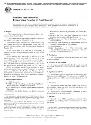 Standardtestmethode zur Verdampfung von Naphthalinrückständen