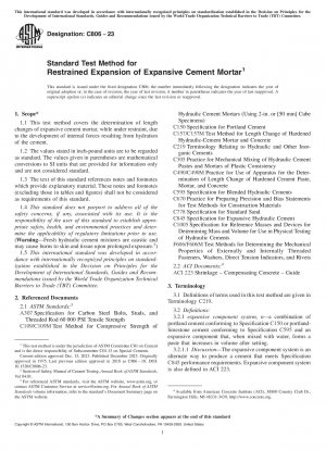 Standardtestmethode für die eingeschränkte Expansion von expansivem Zementmörtel
