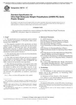 Standardspezifikation für feste Kunststoffformen aus ultrahochmolekularem Polyethylen (UHMW-PE).