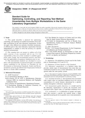 Standardhandbuch zur Optimierung, Kontrolle und Meldung von Testmethodenunsicherheiten an mehreren Arbeitsplätzen in derselben Labororganisation