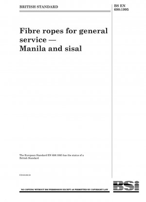 Faserseile für allgemeine Zwecke – Manila und Sisal