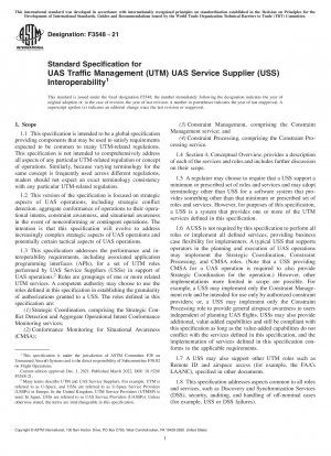 Standardspezifikation für die Interoperabilität von UAS Traffic Management (UTM) und UAS Service Supplier (USS).