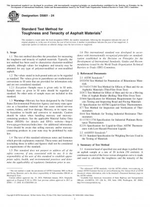 Standardtestmethode für Zähigkeit und Zähigkeit von Asphaltmaterialien (Standard + Redline PDF Bundle)