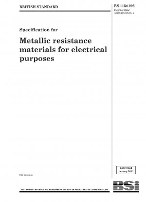 Spezifikation für metallische Widerstandsmaterialien für elektrische Zwecke