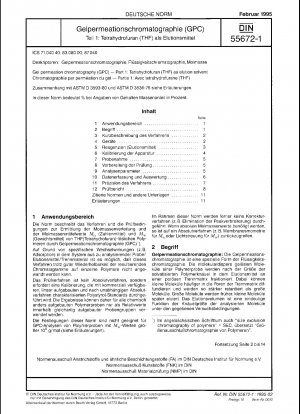 Gelpermeationschromatographie (GPC) – Teil 1: Tetrahydrofuran (THF) als Elutionslösungsmittel