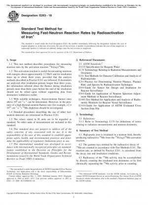 Standardtestmethode zur Messung der Reaktionsraten schneller Neutronen durch Radioaktivierung von Eisen