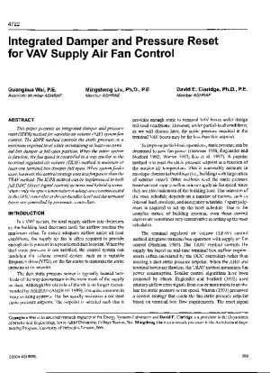 Integrierter Dämpfer und Druckrückstellung für die VAV-Zuluftventilatorsteuerung