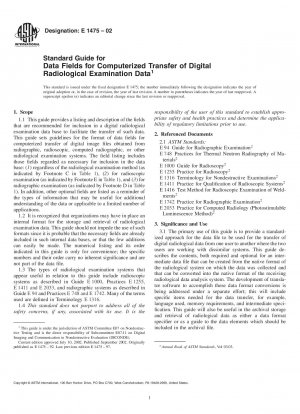 Standardhandbuch für Datenfelder für die computergestützte Übertragung digitaler radiologischer Testdaten