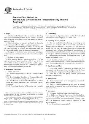 Standardtestmethode für Schmelz- und Kristallisationstemperaturen durch thermische Analyse