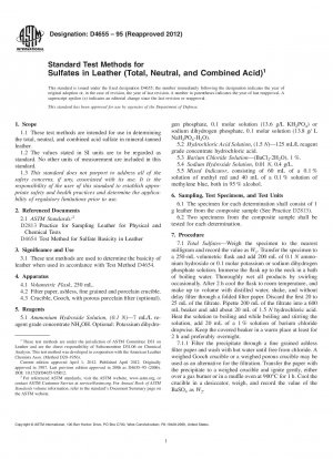 Standardtestmethoden für Sulfate in Leder (Gesamt-, Neutral- und kombinierte Säure)