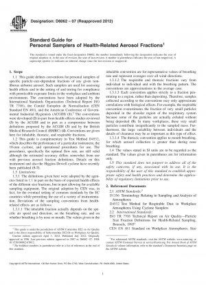 Standardhandbuch für persönliche Probenehmer gesundheitsrelevanter Aerosolfraktionen
