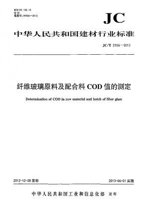 Bestimmung des CSB in Rohmaterial und Glasfasercharge