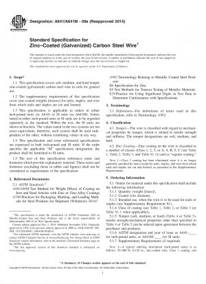 Standardspezifikation für verzinkten (verzinkten) Kohlenstoffstahldraht