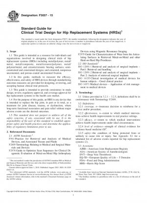 Standardleitfaden für das Design klinischer Studien für Hüftersatzsysteme (HRS)