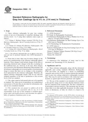 Standard-Referenzröntgenaufnahmen für Graugussteile mit einer Dicke von bis zu 412 Zoll (114 mm).