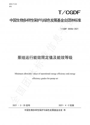 Zulässige Mindestwerte der Betriebsenergieeffizienz und Energieeffizienzklassen für Pumpenaggregate